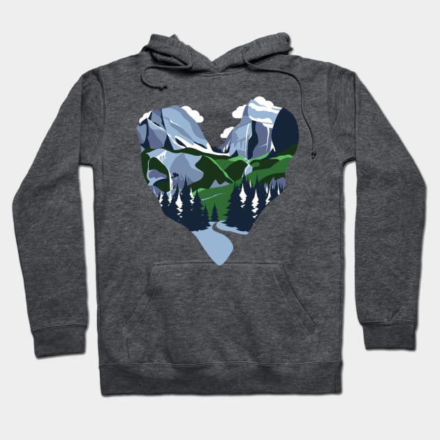 Mountain Heart Hoodie by Nathan Watkins Design